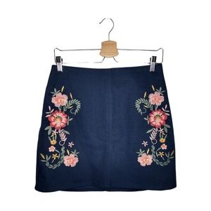 Embroidered 100% Cotton Twill Skirt Size M